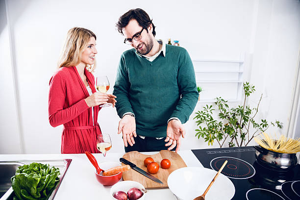 istock Lovely couple cooking together 465328527