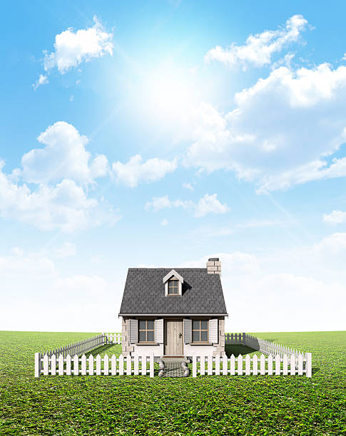 istock Cottage On Green Lawn 465331638