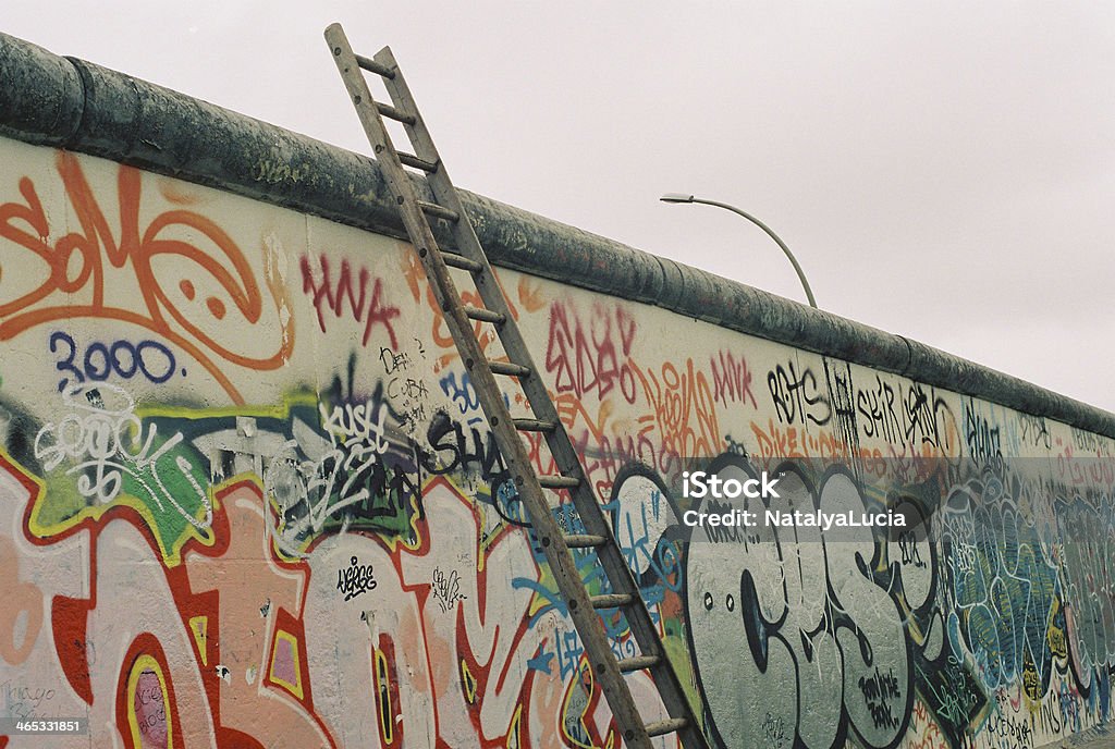 BERLIN WALL The Berlin Wall a rainy day. Fall Of The Berlin Wall Stock Photo