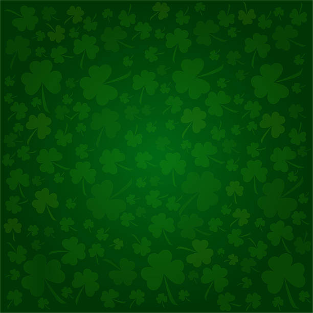 Illustrated clover background designed for St. Patrick's Day stock photo
