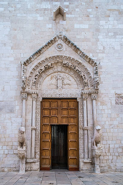 Mother church in Conversano Portal of the Mother church in Conversano, south of Italy conversano stock pictures, royalty-free photos & images