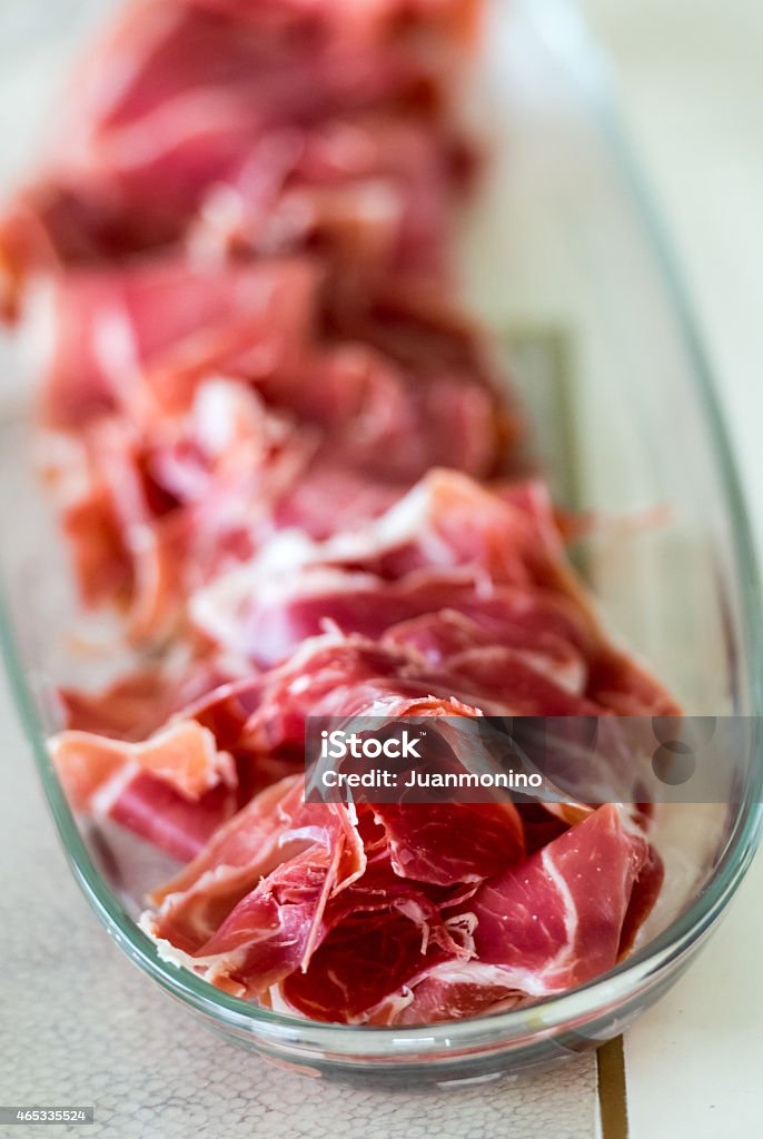 ham Heap of Italian Cured Prosciutto  2015 Stock Photo