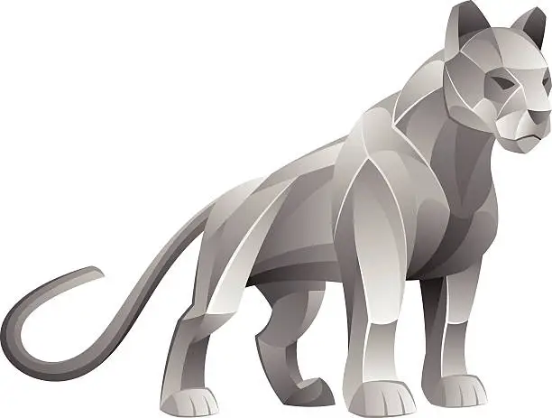 Vector illustration of Silver cougar