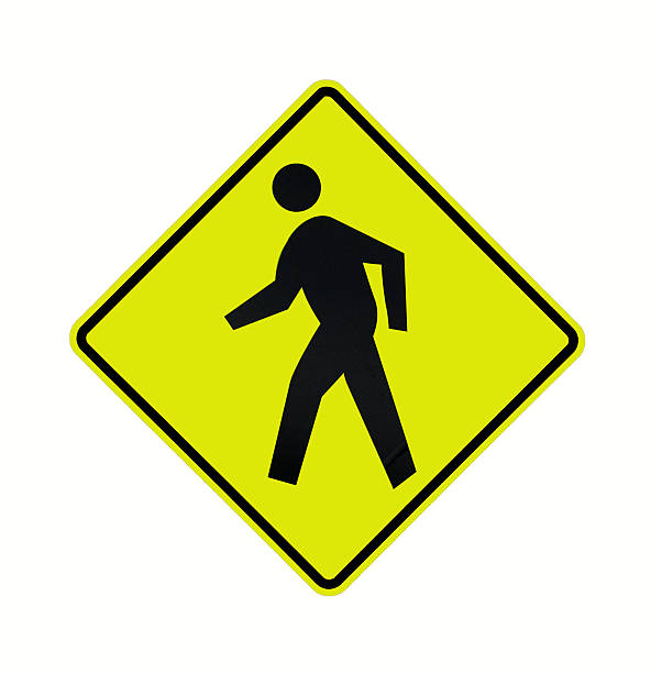 istock road sign - crosswalk fluorescent 465342989