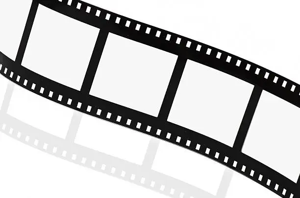 Film strip empty on white
