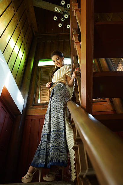 istock Thai woman wearing typical dress 465343449
