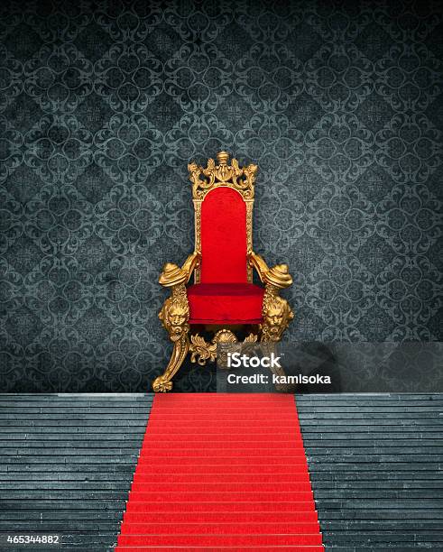 Room Interior With Throne And Red Carpet Stock Photo - Download Image Now - Throne, Royalty, Backgrounds