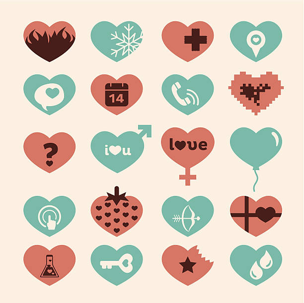 illustrazioni stock, clip art, cartoni animati e icone di tendenza di cuore set di icona - morse key
