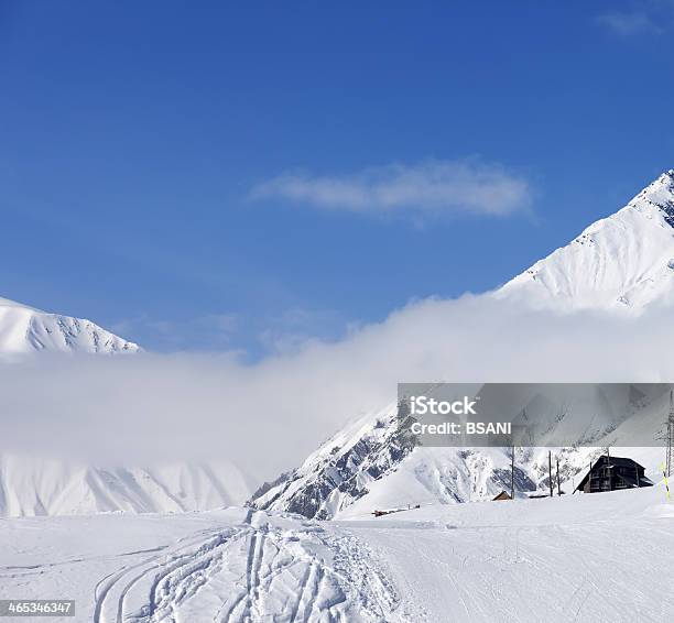 Winter Resort In Caucasus Mountains Stock Photo - Download Image Now - Activity, Beauty In Nature, Blue