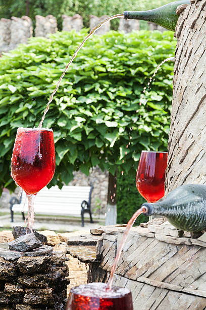 wine fountain stock photo