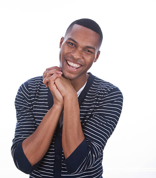 istock African American Man with hands together 465351120