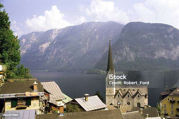 Village Of Hallstadt And Glacial Lake In Alpine Mountains Austria Stock Photo - Download Image Now