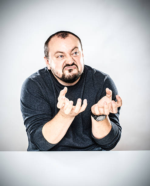 istock Angry Man Desk Portrait 465352177