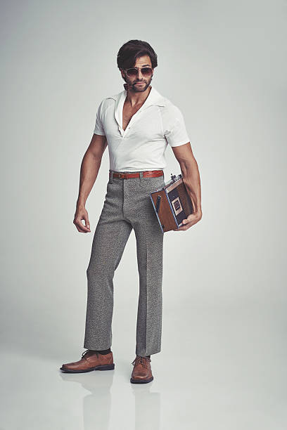 Stepping out with his tunes - 70s style!