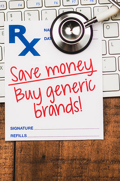 istock Doctor's Orders. Prescription form reading Save money, buy generic brands! 465352500