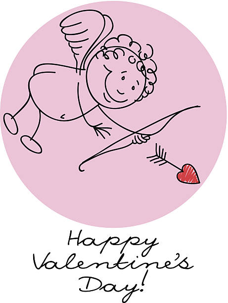 Cartão de Dia dos namorados (valentine's-drawing2 - ilustração de arte em vetor
