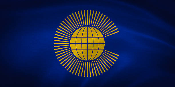 acenando a bandeira da commonwealth das nações - british empire imagens e fotografias de stock