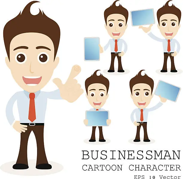 Vector illustration of Businessman cartoon character EPS 10 vector