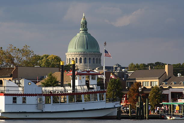 naval academy chapel, annapolis, maryland - us naval academy foto e immagini stock