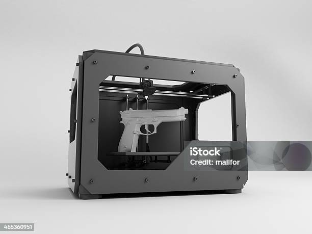 3d Gun Printer Stock Photo - Download Image Now - Gun, Three Dimensional, 3D Printing