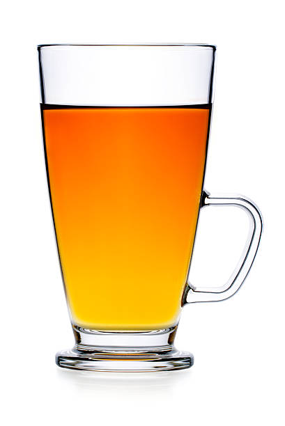 istock Fresh black tea in glass teacup 465361617