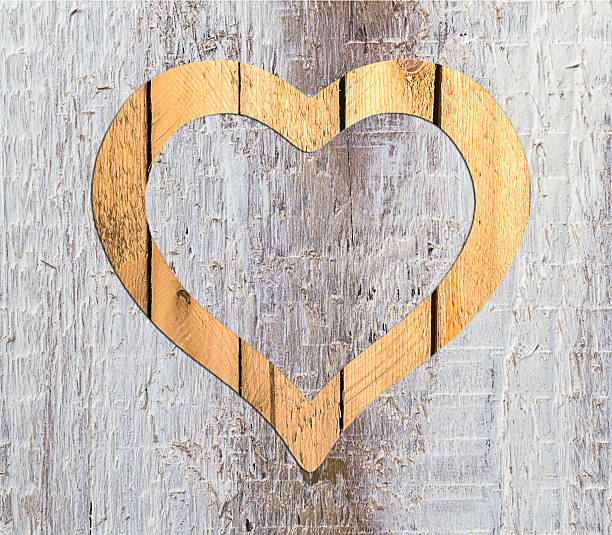 istock Heart frame border window wooden 465362117