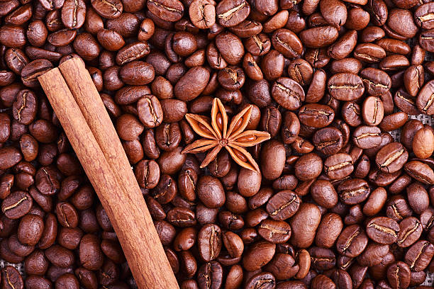 istock Brown coffee, cinnamon and star anise on the table 465363980