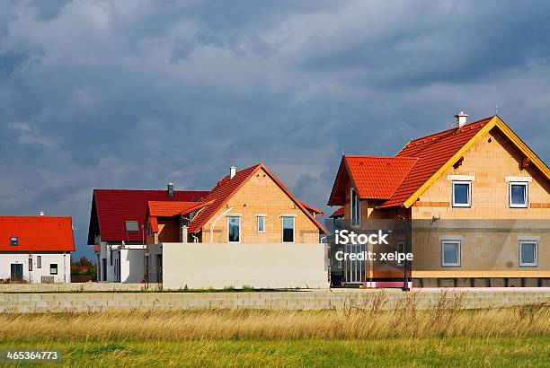 New Buildings On Edge Of A Settlement Stock Photo - Download Image Now - Apartment, Building Exterior, Built Structure