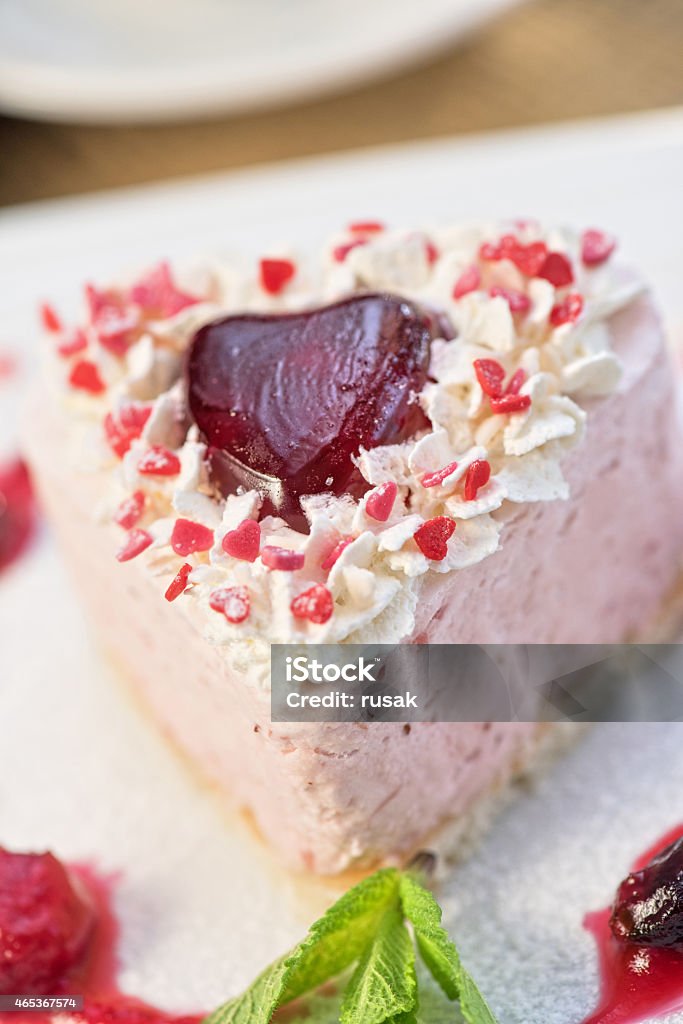 heart-shaped valentine cake tasty heart shaped valentine cake 2015 Stock Photo