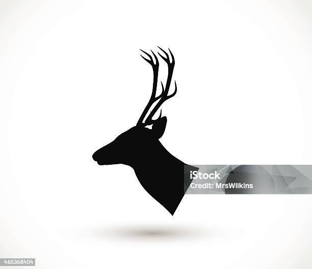Deer Head Illustration Vector Stock Illustration - Download Image Now - Deer, Drawing - Activity, Icon Symbol