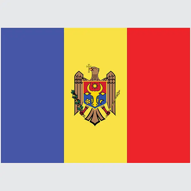 Vector illustration of National flag of Moldova