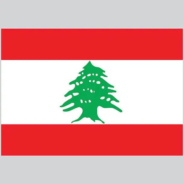 Vector illustration of Illustration of the national flag of Lebanon