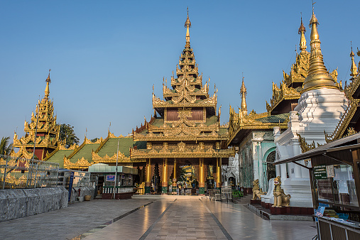 sunny day in Shwedagon pagoda Yangon