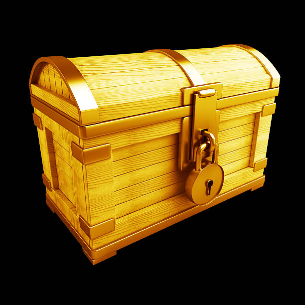 istock Gold collection. vintage chest with lock high resolution 3d render 465376666