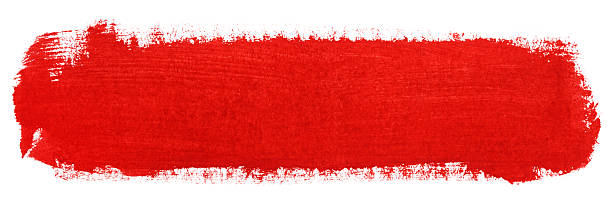 istock Red stroke of gouache paint brush 465377186