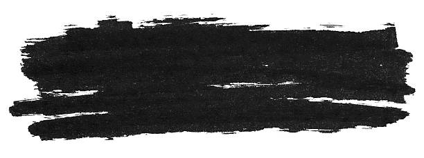 Leerling borduurwerk Zielig Isolated Picture Of A Black Marker Streak Stock Photo - Download Image Now  - Brush Stroke, Ink, Textured Effect - iStock