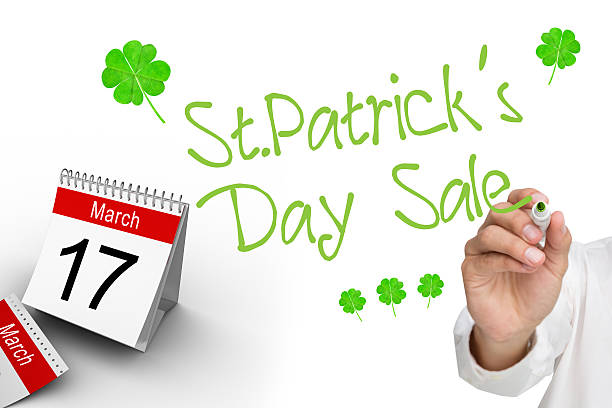 istock Composite image of man writing patricks day greeting 465381078