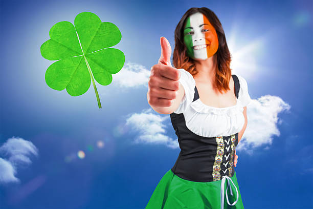 istock Composite image of irish girl showing thumbs up 465381152
