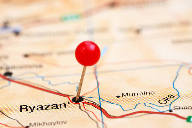 istock Ryazan pinned on a map of europe 465383254
