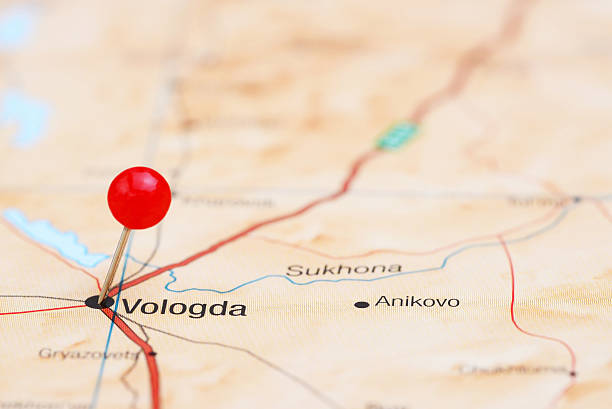 istock Vologda pinned on a map of europe 465383268
