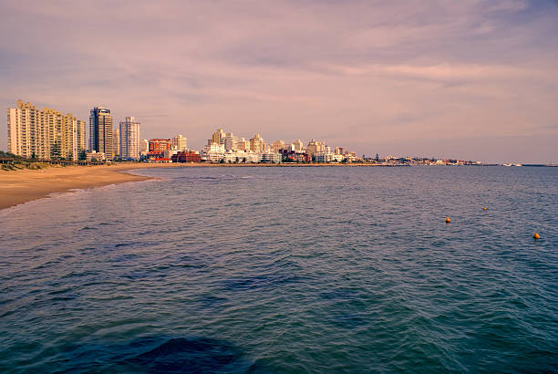 Punta del Este Picturesque view of hotels on the beach in Punta del Este playas del este stock pictures, royalty-free photos & images