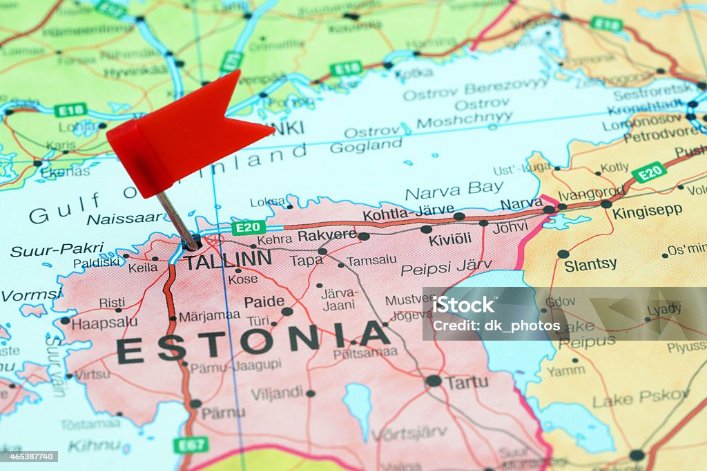 Nevski pinned en un mapa de Europa - Foto de stock de Estonia libre de derechos