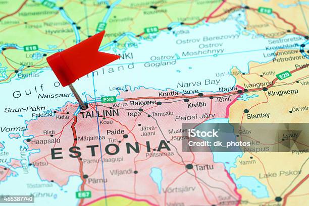 Nevski Pinned En Un Mapa De Europa Foto de stock y más banco de imágenes de Estonia - Estonia, Mapa, Negocio