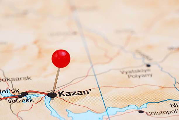 istock Kazan pinned on a map of europe 465388138