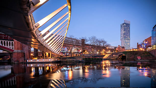 Castlefield Manchester UK Castlefield is an inner city conservation area of Manchester in North West England. The conservation area which bears its name is bounded by the River Irwell, Quay Street, Deansgate and the Chester Road. manchester england stock pictures, royalty-free photos & images