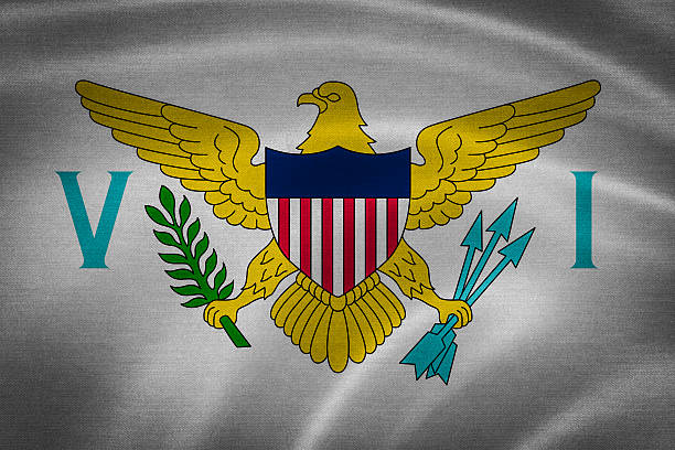 the flag of the United States Virgin Islands. Flag has a detailed realistic fabric texture. 