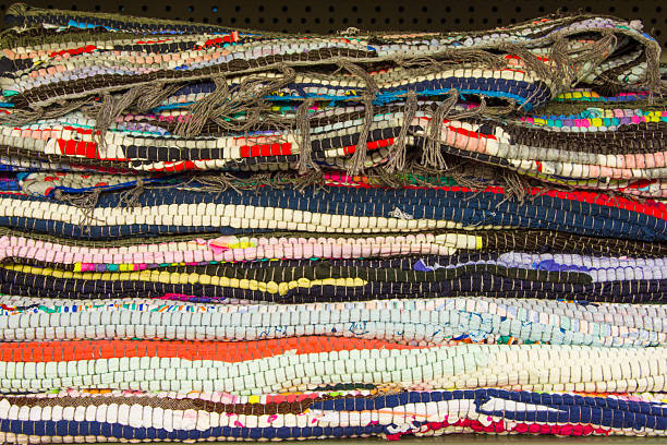 istock Colorful carpets in the store 465389994