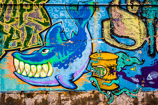 Graffiti of a Shark stock photo