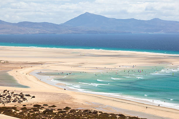 praias de sotavento, fuerteventura - sky travel destinations tourism canary islands imagens e fotografias de stock