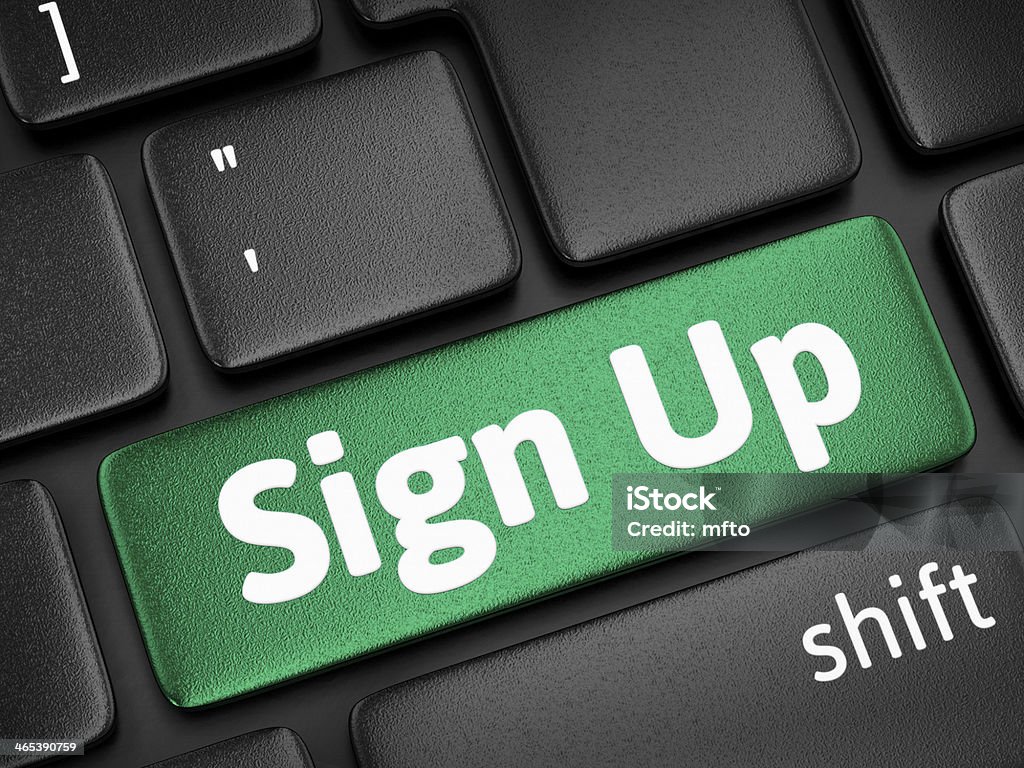 Sign Up Key Sign Up computer key. Applying Stock Photo